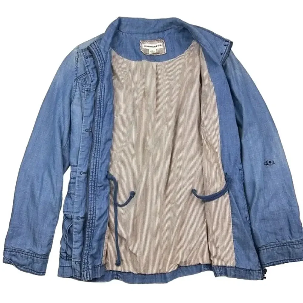 ANTHROPOLOGIE Marrakech Chambray Anorak Denim Jacket Size XS ✨💙✨ - Picture 11 of 14